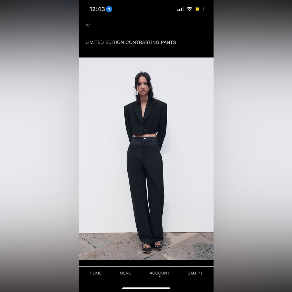 Zara Limited Edition Contrasting Pants size S